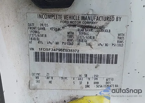 2006 Ford F-350 Chassis Xl/Xlt from USA, damaged, VIN 1FDSF34P96EB35372